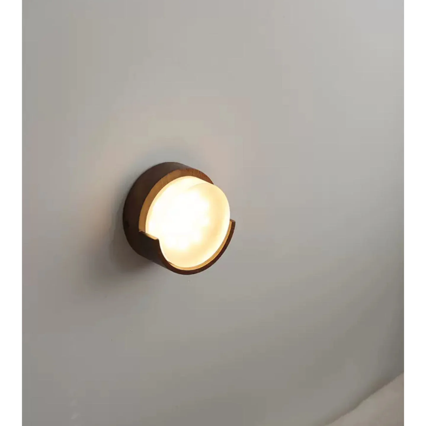 Wall Lamp Wood Metal 5.9 in Warm White Indoor Hallway Living Room Minimalist Japandi Accent Lighting Fixture | Thomler