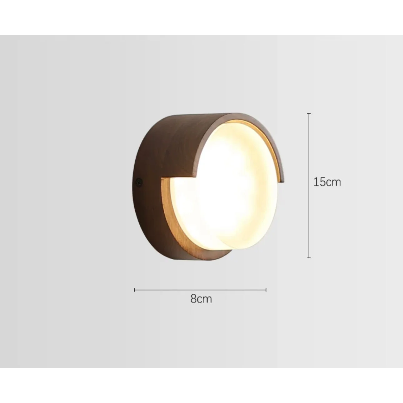 Wall Lamp Wood Metal 5.9 in Warm White Indoor Hallway Living Room Minimalist Japandi Accent Lighting Fixture | Thomler