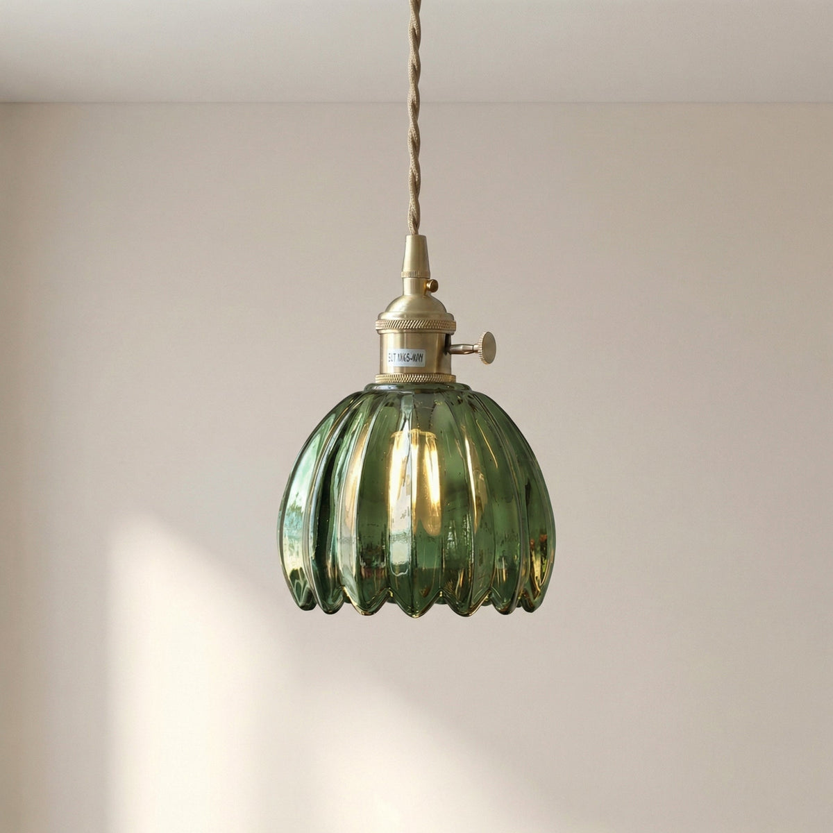 Glass Pendant Light Fixture with Adjustable Cord for Dining Room & Kitchen Island – Modern Minimalist E27 Socket Hanging Lamp | Thomler