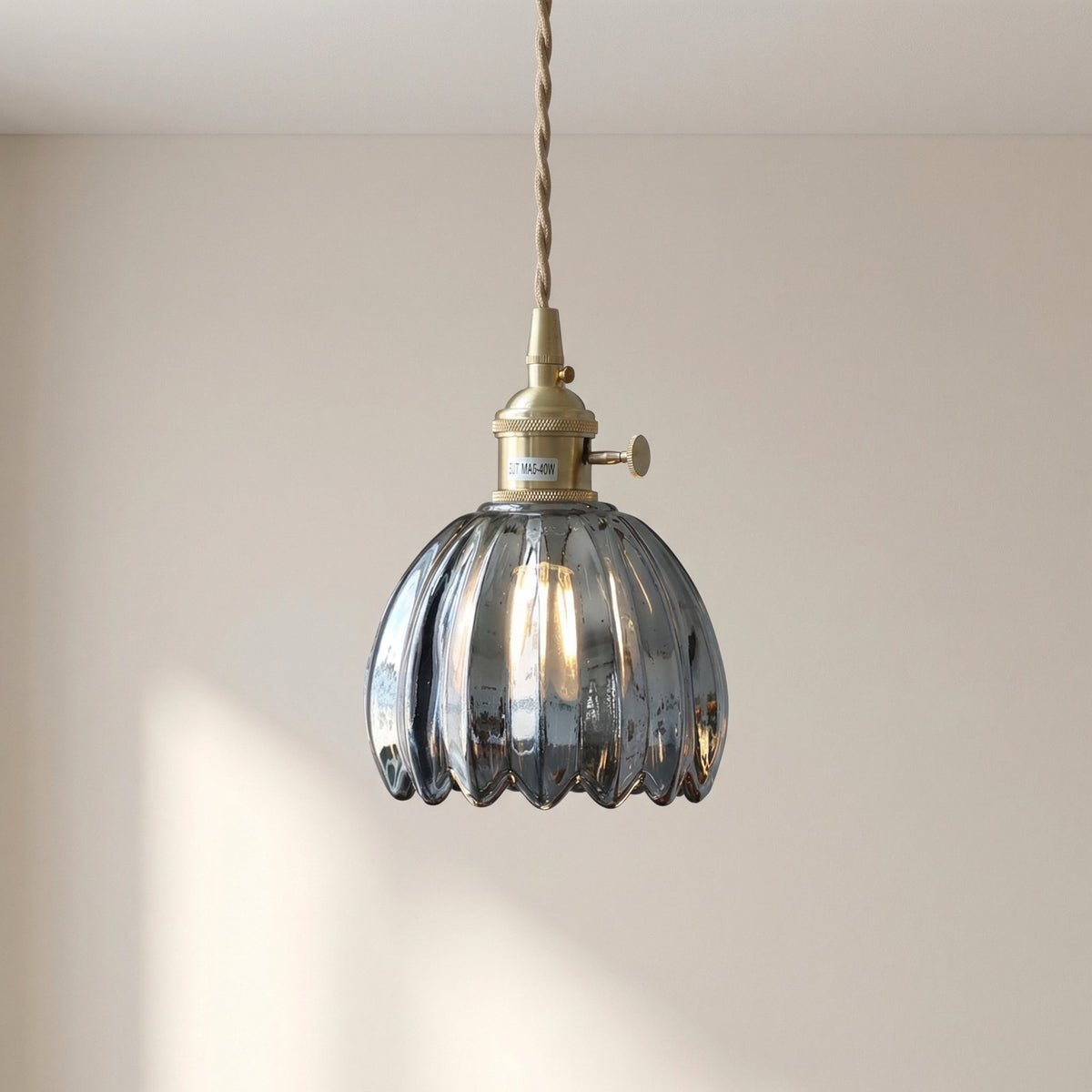 Glass Pendant Light Fixture with Adjustable Cord for Dining Room & Kitchen Island – Modern Minimalist E27 Socket Hanging Lamp | Thomler