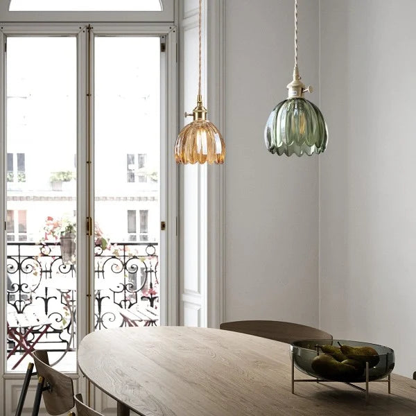 Pendant Light Glass E27 Amber Dining Room Kitchen Island Retro Hanging Ceiling Lamp | Thomler