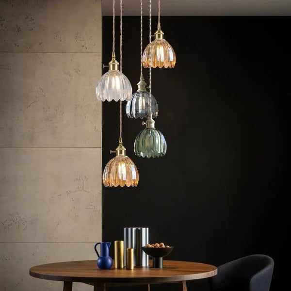 Pendant Light Glass Flower Shade 12.0 cm Warm Indoor Dining Room Kitchen Island Hanging Ceiling Lamp | Thomler