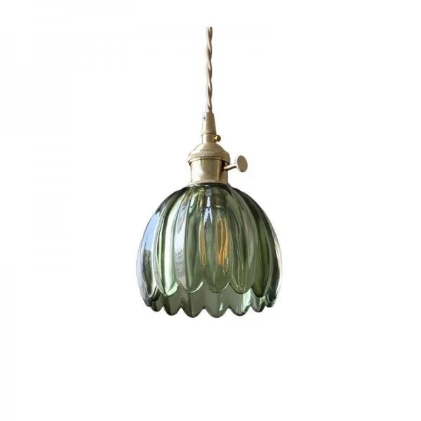 Pendant Light Glass Flower 12.0 cm (4.7") Japanese Style Dining Room Bedroom Hanging Ceiling Lamp E27 Warm Ambient Lighting | Thomler