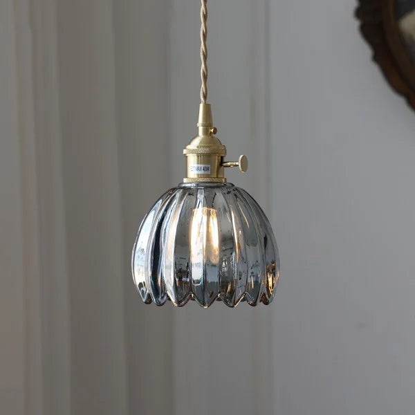 Pendant Light Glass Flower Shade 12.0 cm Warm Indoor Dining Room Kitchen Island Hanging Ceiling Lamp | Thomler