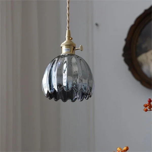 Pendant Light Glass Flower Shade 12.0 cm Warm Indoor Dining Room Kitchen Island Hanging Ceiling Lamp | Thomler