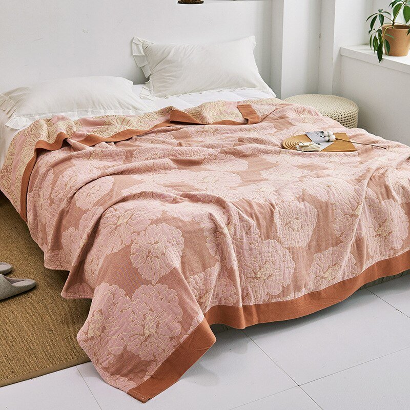 All-Season Cotton Throw Blanket – Japanese-Inspired Coverlet for Bed, Couch & Home Comfort | Thomler