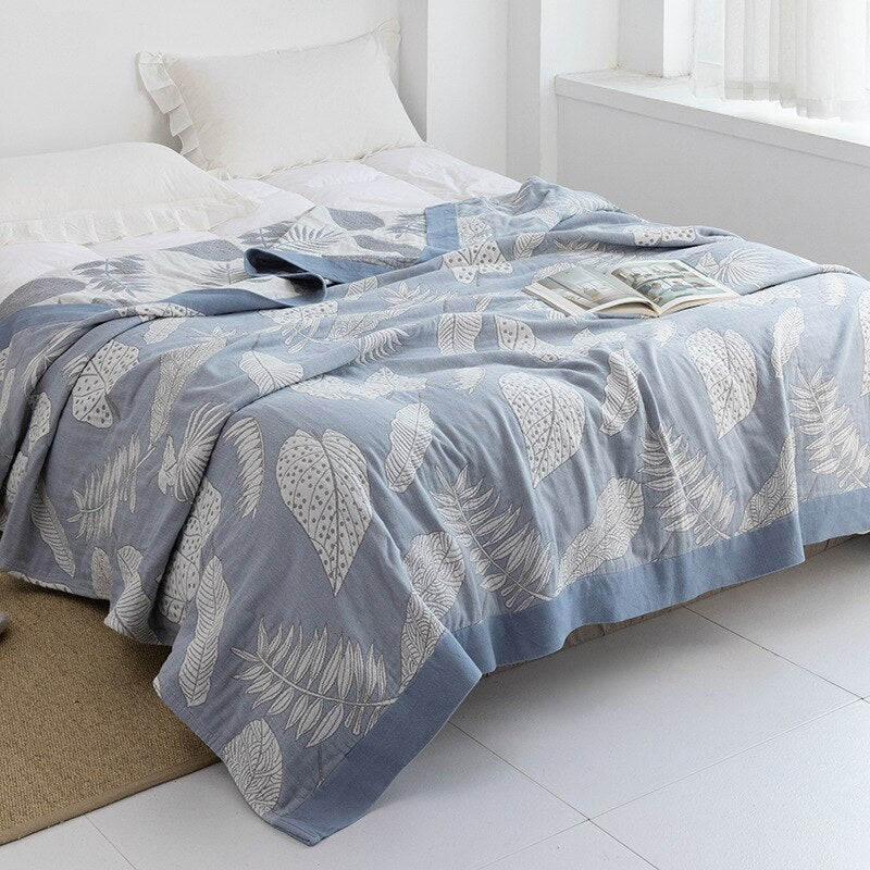 All-Season Cotton Throw Blanket – Japanese-Inspired Coverlet for Bed, Couch & Home Comfort | Thomler