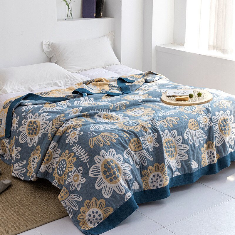 All-Season Cotton Throw Blanket – Japanese-Inspired Coverlet for Bed, Couch & Home Comfort | Thomler