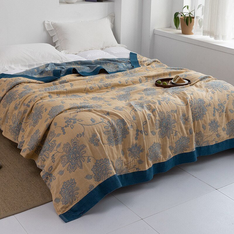 All-Season Cotton Throw Blanket – Japanese-Inspired Coverlet for Bed, Couch & Home Comfort | Thomler