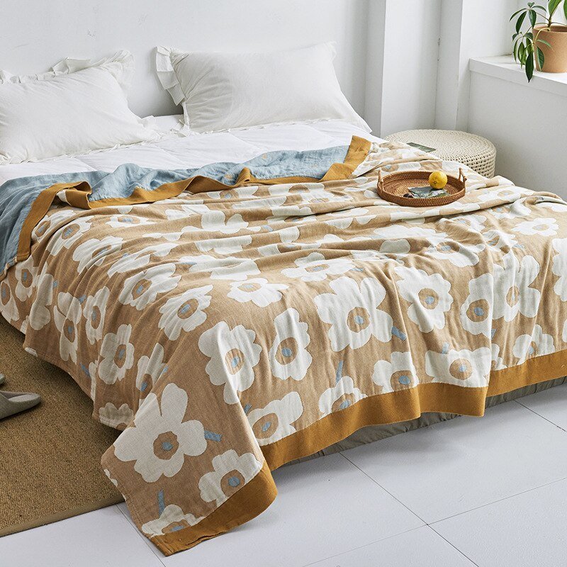 All-Season Cotton Throw Blanket – Japanese-Inspired Coverlet for Bed, Couch & Home Comfort | Thomler