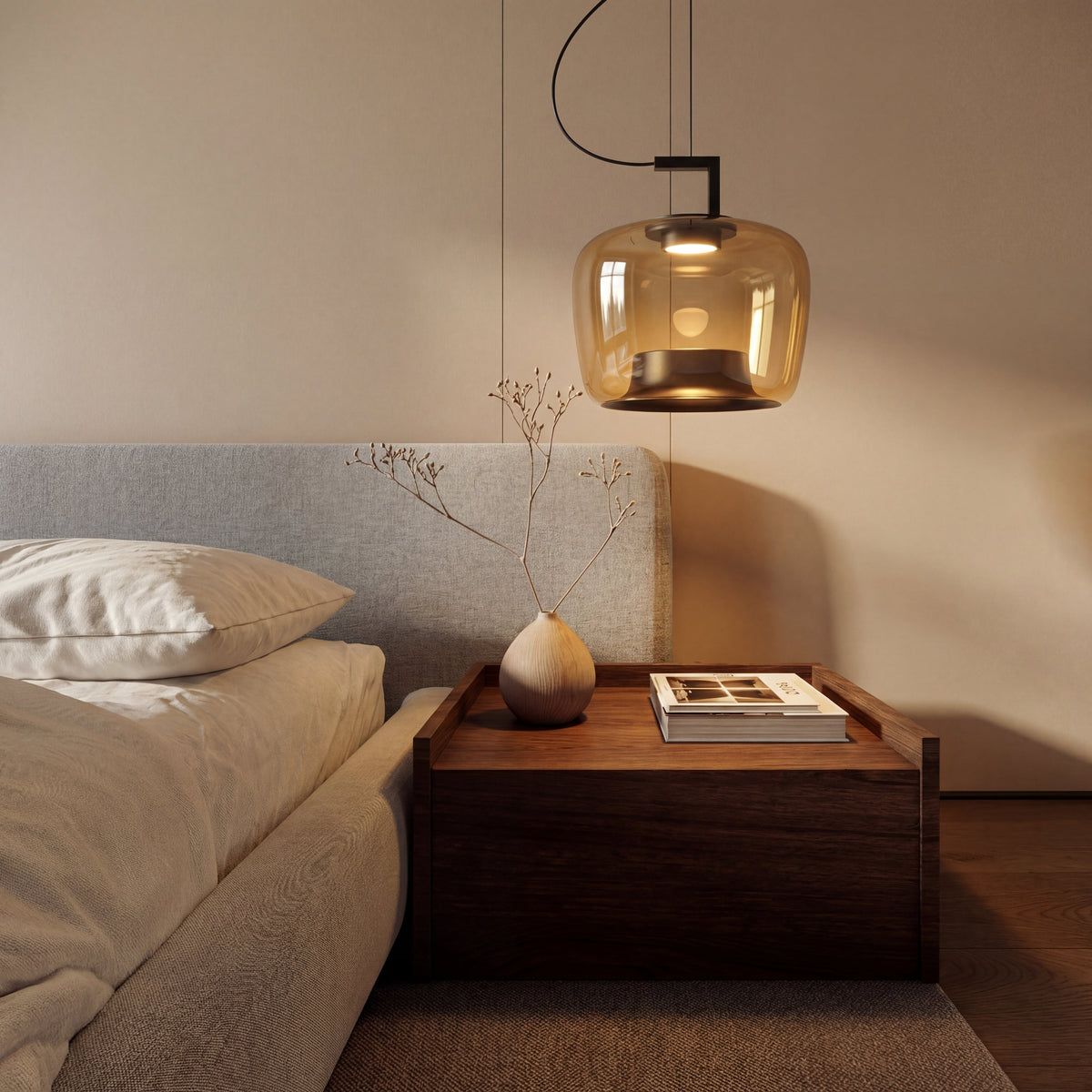 Glass Globe Pendant Light with Iron Frame & Adjustable Cord for Dining Room, Kitchen, Bar – Contemporary Hanging Fixture | Thomler