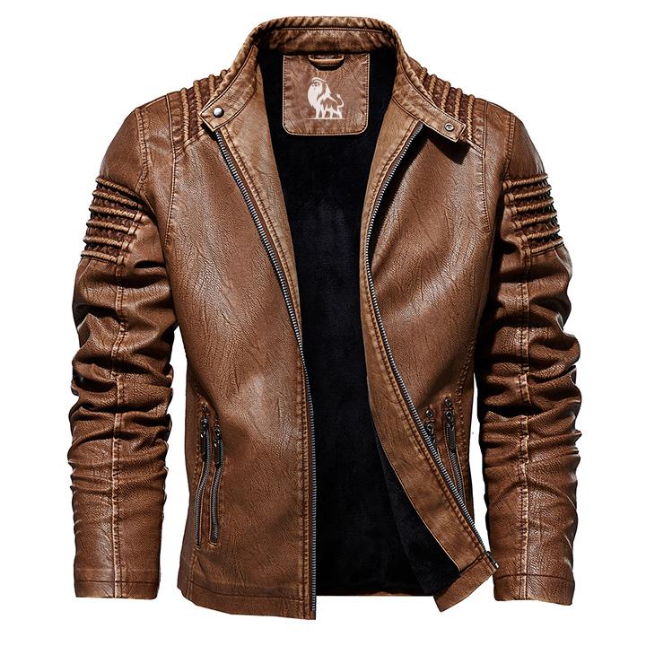 Men's Premium Vegan Leather Moto Jacket – Water-Resistant Faux Leather Coat with Scratch-Proof Finish for Everyday Wear & Rides | Thomler