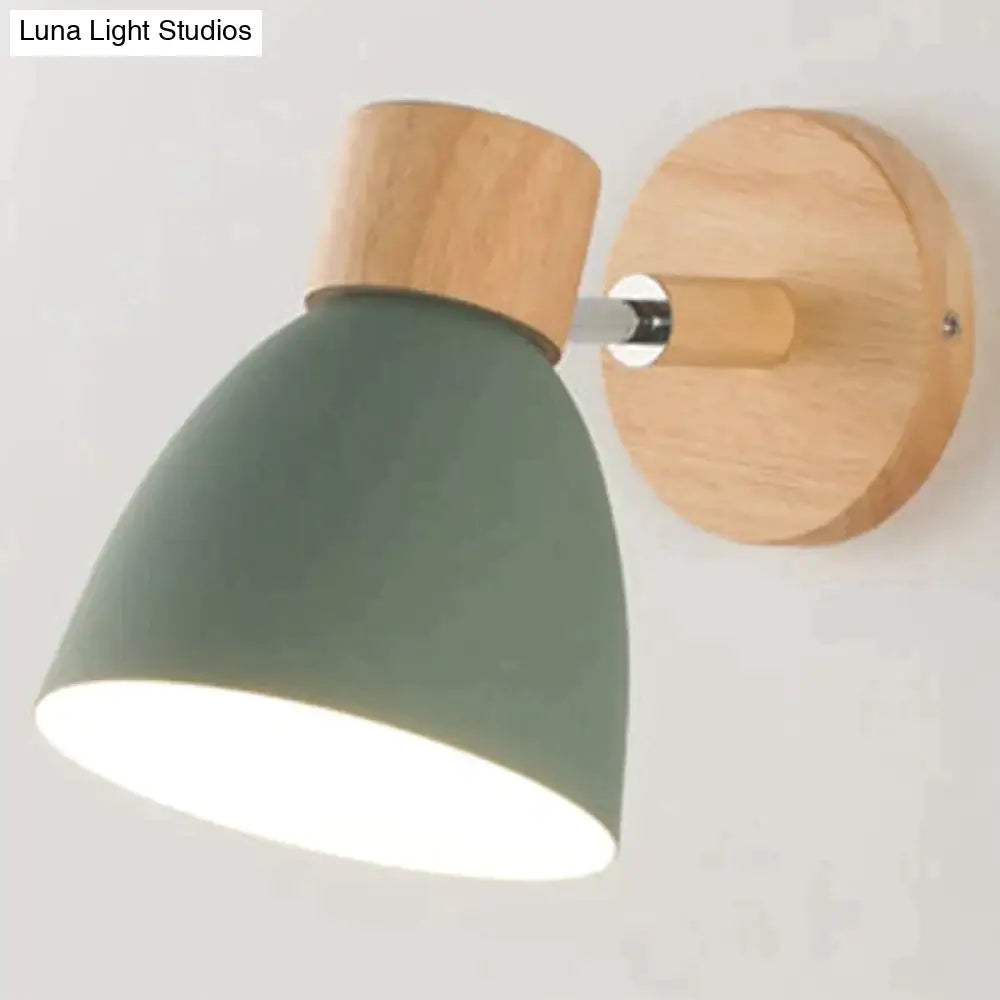 Wall-Mount Reading Sconce with Wood Accent & Adjustable Arm for Bedroom, Living Room & Home Office | Thomler