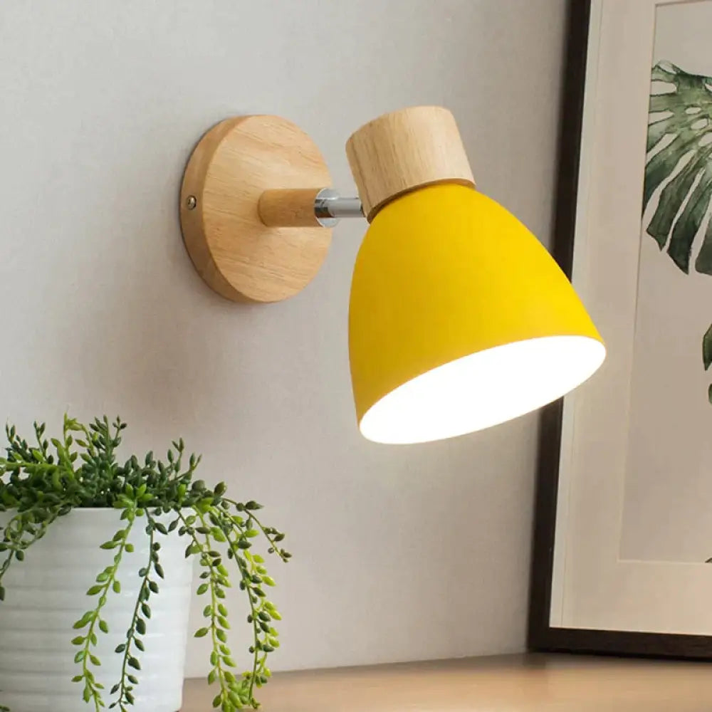 Wall-Mount Reading Sconce with Wood Accent & Adjustable Arm for Bedroom, Living Room & Home Office | Thomler