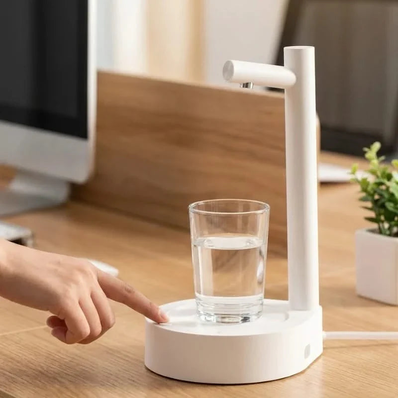 Rechargeable Electric Water Bottle Pump Dispenser for Desk, Office & Home Use – Adjustable Flow Speed, Drip Tray, USB Charging | Thomler