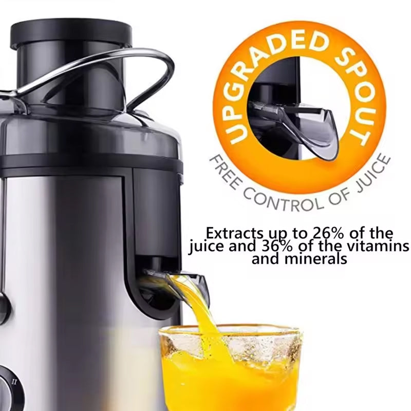 High-Power Centrifugal Juice Extractor with Wide-Mouth Feeder & 2-Speed Control for Whole Fruits & Vegetables – 800W Motor | Thomler