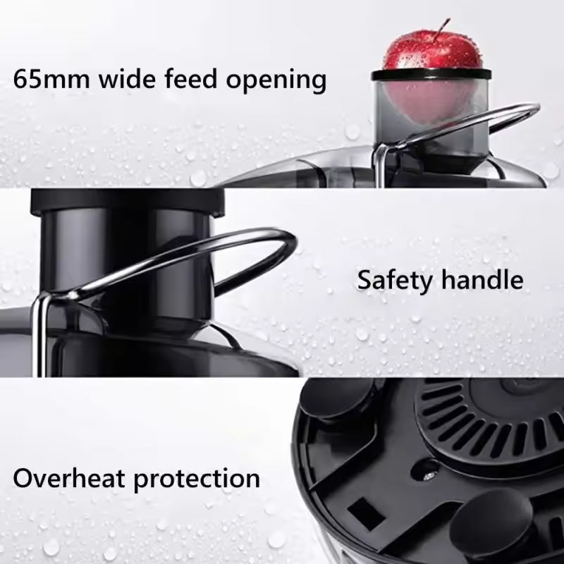 High-Power Centrifugal Juice Extractor with Wide-Mouth Feeder & 2-Speed Control for Whole Fruits & Vegetables – 800W Motor | Thomler