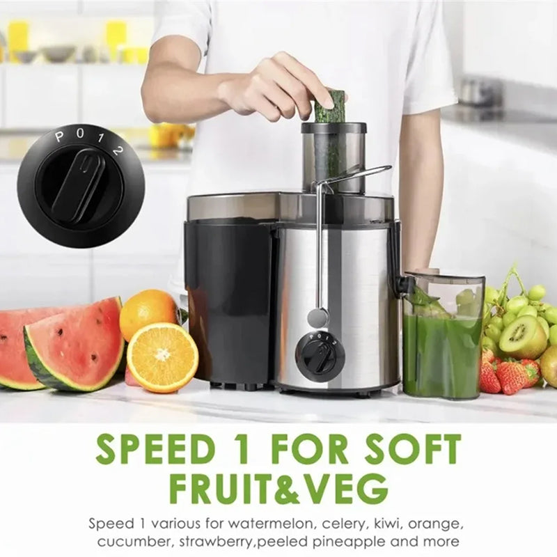 High-Power Centrifugal Juice Extractor with Wide-Mouth Feeder & 2-Speed Control for Whole Fruits & Vegetables – 800W Motor | Thomler