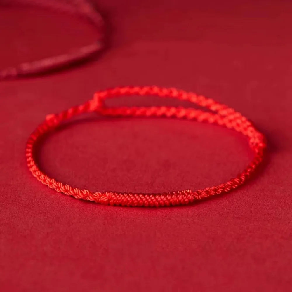 Adjustable Red String Bracelet with Protective Beads for Spiritual Defense & Good Luck Charm | Handcrafted Cord Jewelry | Thomler