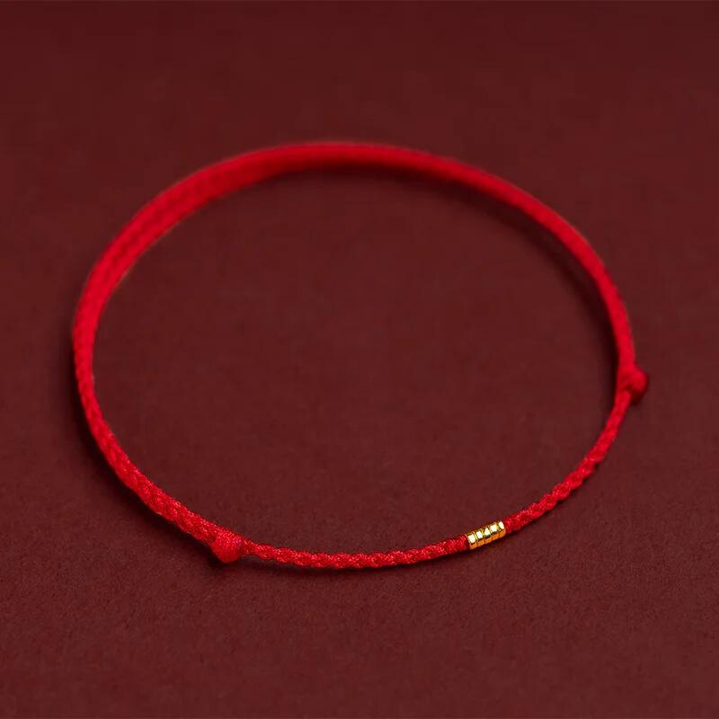 Adjustable Red String Bracelet with Protective Beads for Spiritual Defense & Good Luck Charm | Handcrafted Cord Jewelry | Thomler