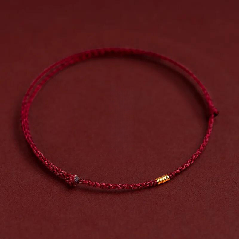 Adjustable Red String Bracelet with Protective Beads for Spiritual Defense & Good Luck Charm | Handcrafted Cord Jewelry | Thomler