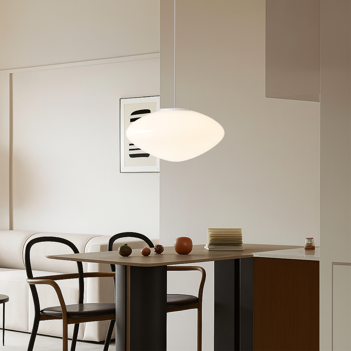 Modern Nordic Pendant Light with LED – Adjustable Height Metal & Glass Ceiling Lamp for Kitchen Island, Dining Room, Living Room | Thomler