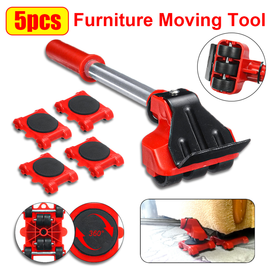 Heavy-Duty Furniture Moving Kit with Lifter Bar & Rolling Pads for Sofas Cabinets Appliances Hardwood Tile Carpet Floors Home Office | Thomler
