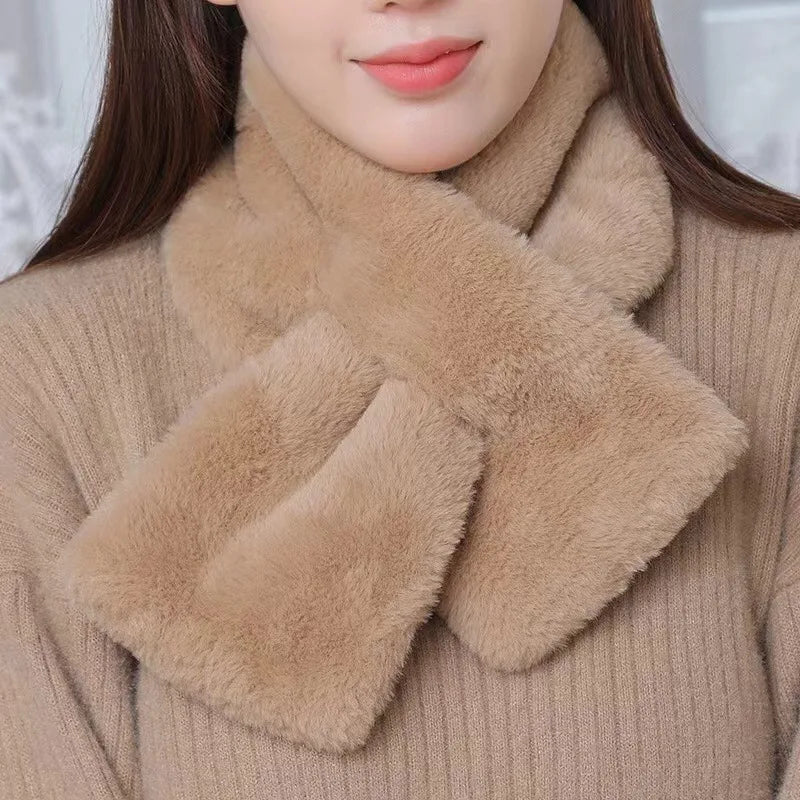 Plush Crossover Wraparound Cold-Weather Accessory – Soft Faux-Fur Neckwear for Women & Men | Thomler