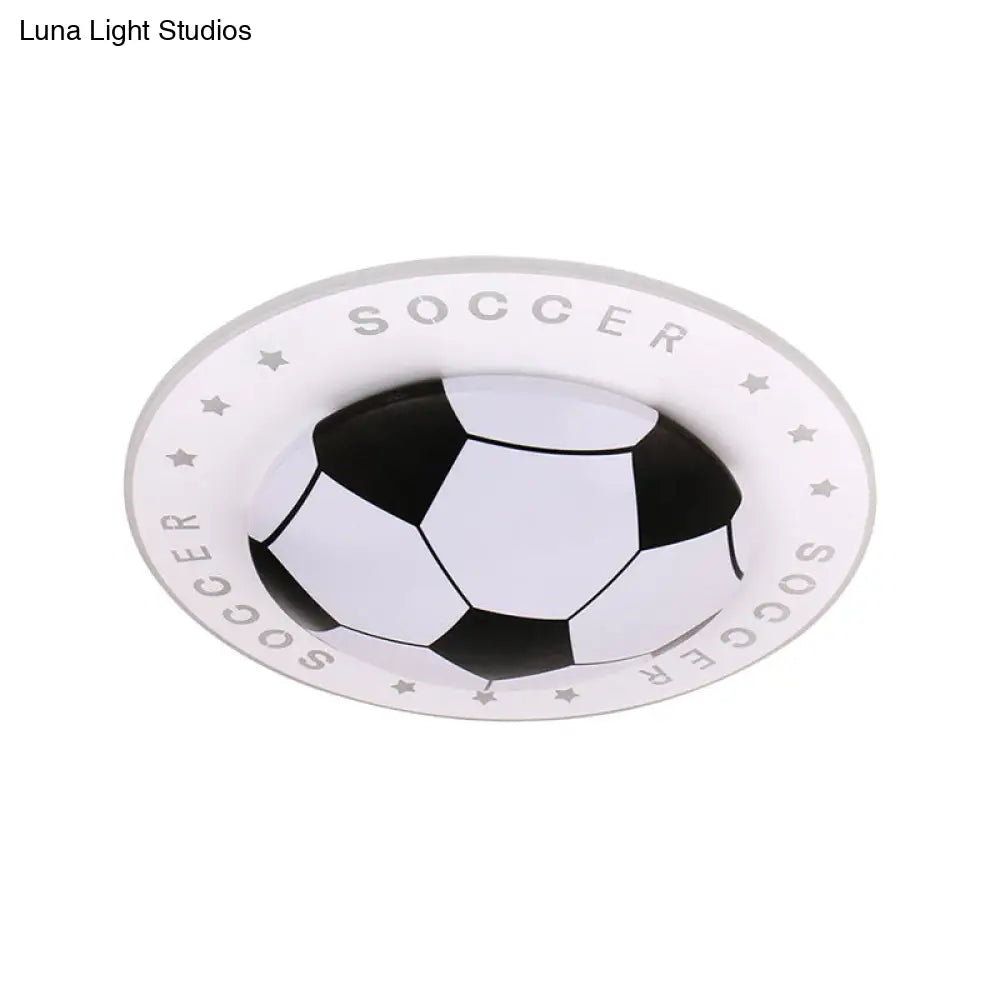 Soccer Ball Ceiling Light Fixture for Kids Room LED Flush Mount 16.5" 20.5" Sports Theme Bedroom Lighting Boys Girls Nursery Acrylic Shade | Thomler