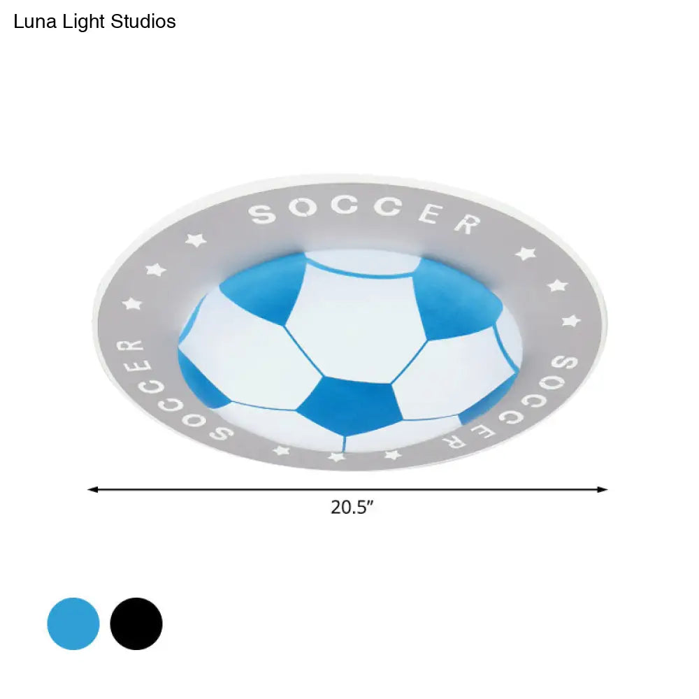 Soccer Ball Ceiling Light Fixture for Kids Room LED Flush Mount 16.5" 20.5" Sports Theme Bedroom Lighting Boys Girls Nursery Acrylic Shade | Thomler