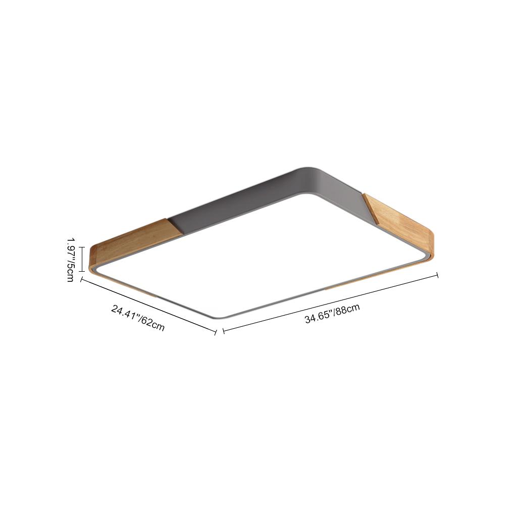 Flush-Mount LED Ceiling Light with Adjustable Brightness & Color Temperature – Modern Rectangular Fixture for Kitchen, Office, Bedroom & | Thomler