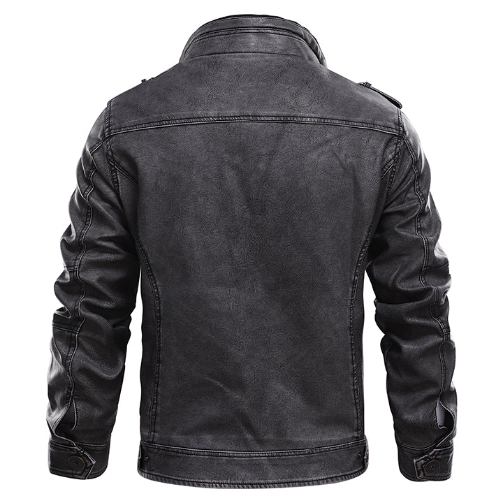 Classic Motorcycle Jacket – Premium Faux Leather, Water-Resistant & Scratch-Proof for Men | Rugged Biker Style Coat | Thomler