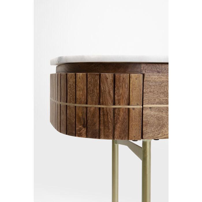 Console Table Solid Mango Wood Marble Top 100.0 cm Gold Legs Hallway Living Room Side Table With Drawers | Thomler