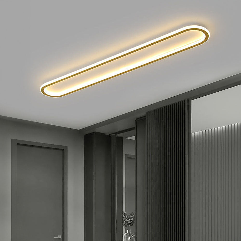 Ceiling Light Integrated LED Elongated Rounded Black White Hallway Bedroom Living Room Modern Flush Mount Lighting | Thomler