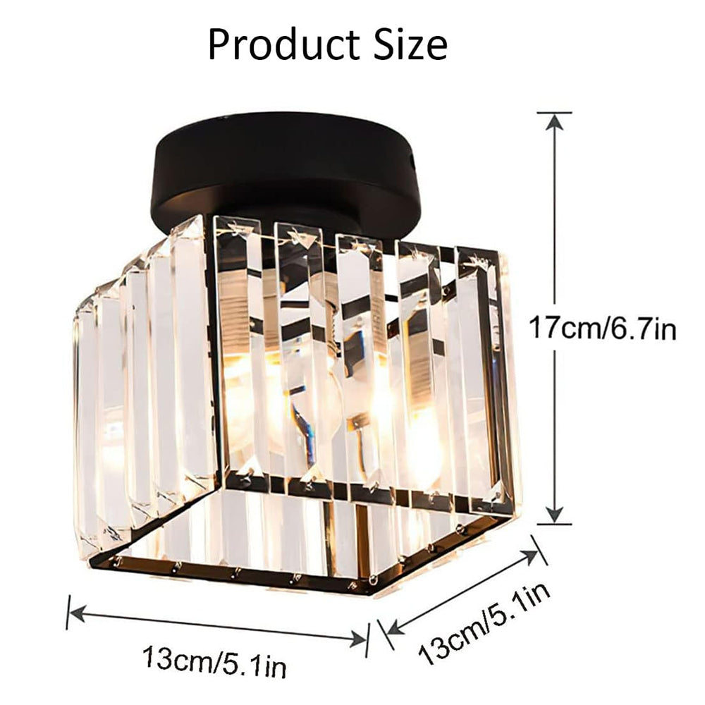 Ceiling Lamp Crystal E27 Black Or Gold Hallway Living Room Bedroom Flush Mount Light Fixture | Thomler