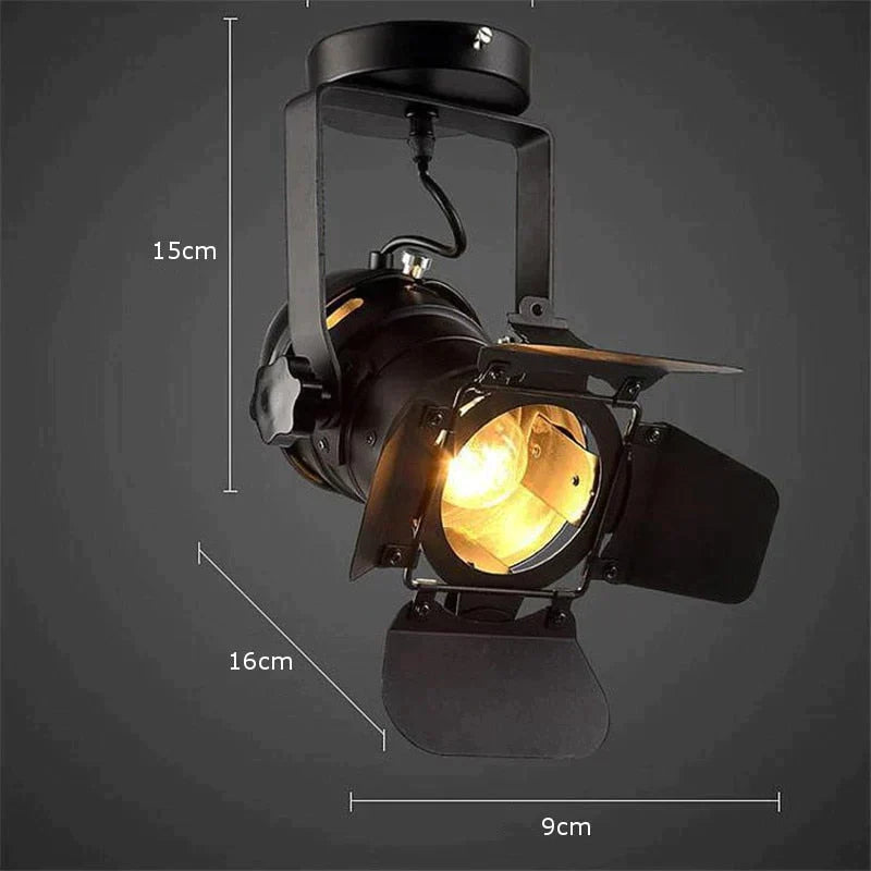 Vintage Industrial Metal Ceiling Spotlight with E27 Socket for Living Room, Bedroom, Dining Room | Thomler