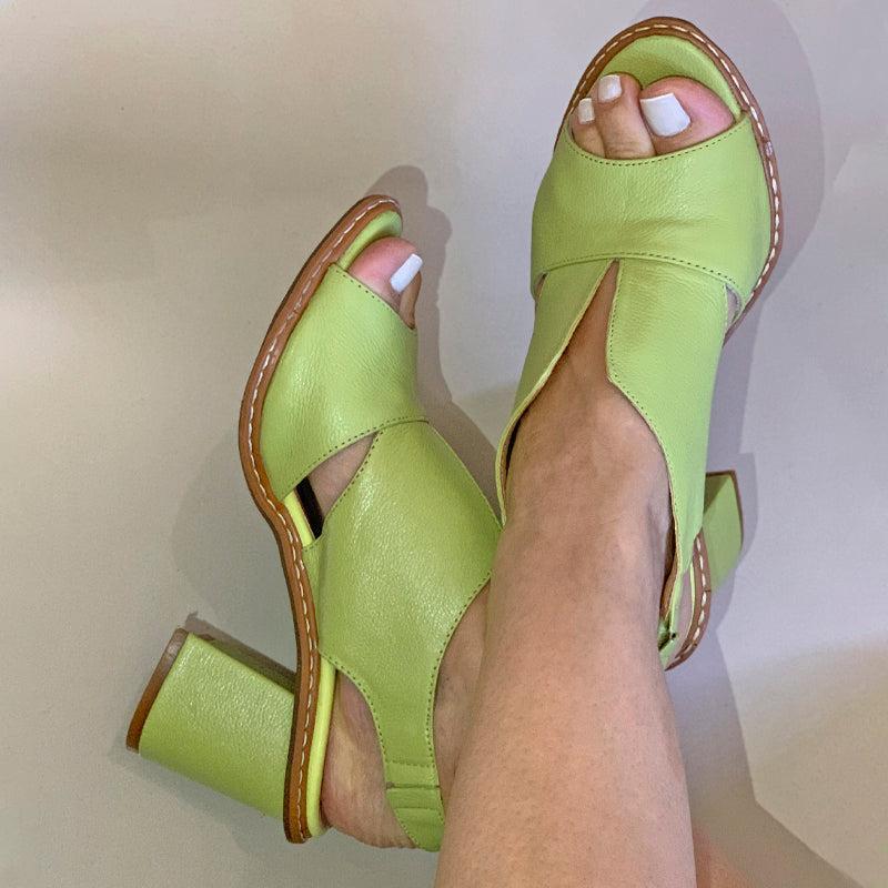 Blokhak Sandalen Dames Open Teen Elegant | Navando