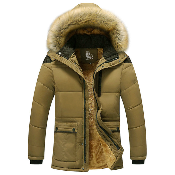 Men's Heavyweight Winter Parka with Removable Hood – Windproof Waterproof Fleece-Lined Jacket for Cold Weather | Thomler