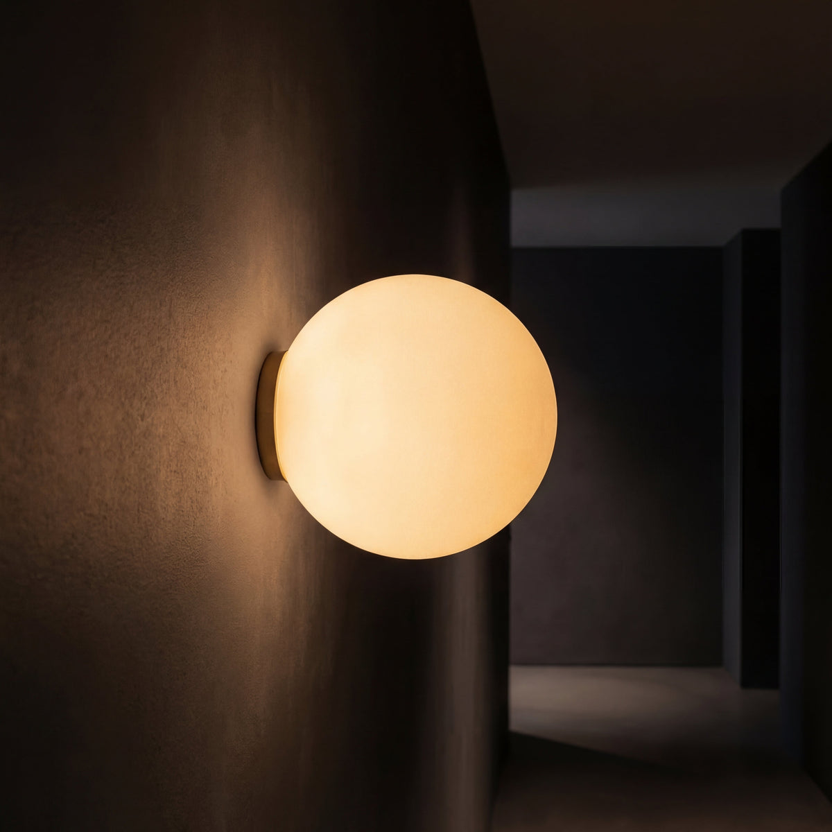 Frosted Glass LED Wall Sconce – Spherical Fixture for Bedroom, Bath & Entry | Modern Ambient Lighting | Thomler