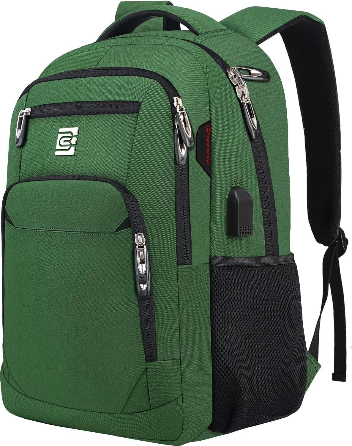 Tech Backpack for Laptops Up to 15.6 Inches with Integrated USB Power Port & Hidden Security Pocket | Polyester Daypack for College Students | Thomler