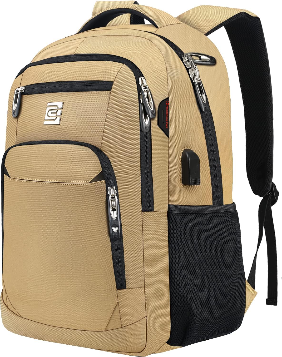 Tech Backpack for Laptops Up to 15.6 Inches with Integrated USB Power Port & Hidden Security Pocket | Polyester Daypack for College Students | Thomler