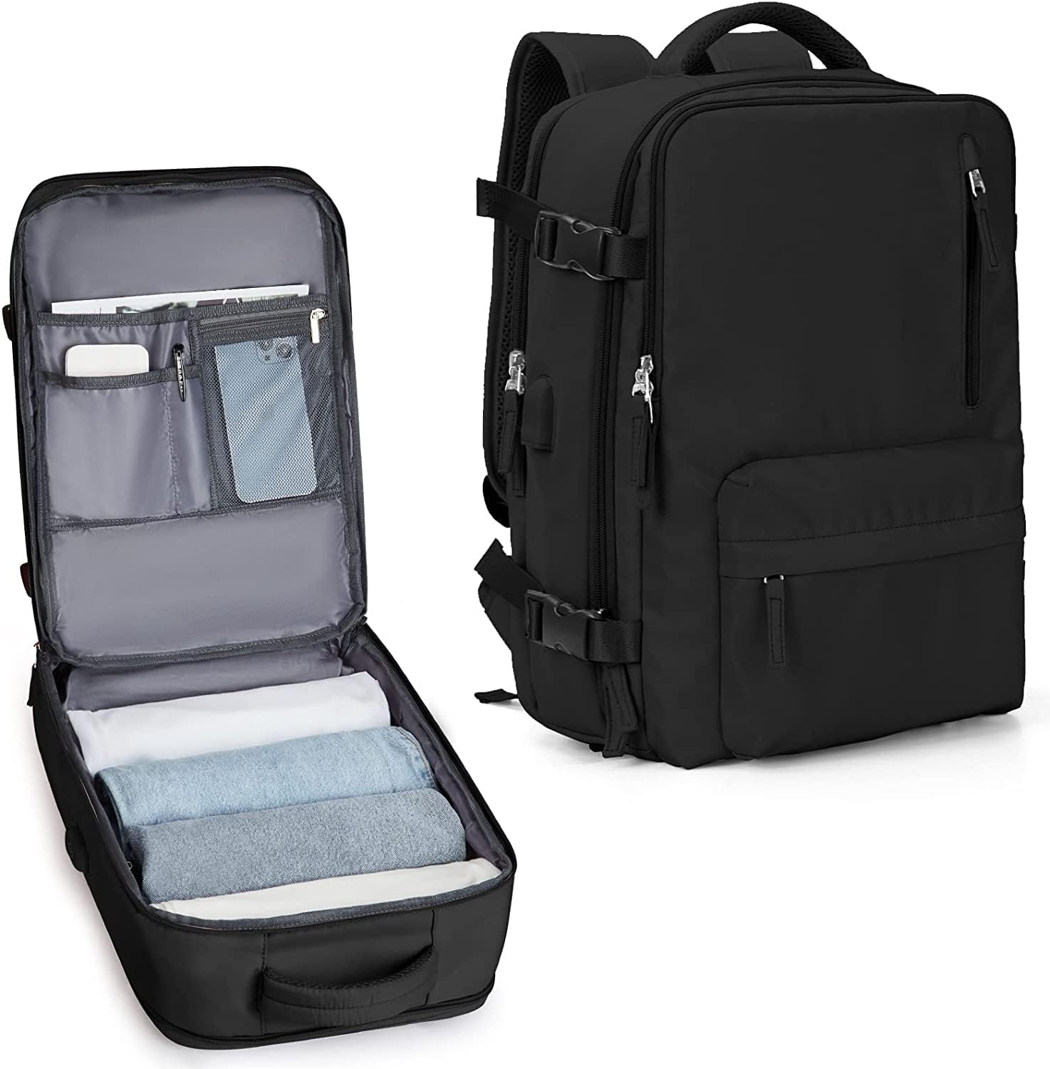 Large Travel Backpack 40L with Laptop Sleeve and Dedicated Shoe Section for Weekend Trips, Hiking & Daily Use | Thomler