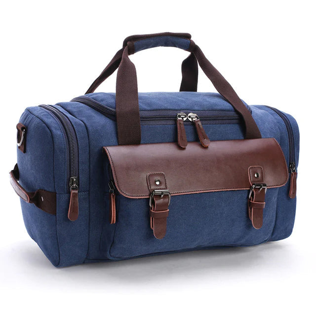 Canvas & Leather Travel Duffel Bag with Water-Resistant Coating – Large Weekender for Trips & Work | Thomler