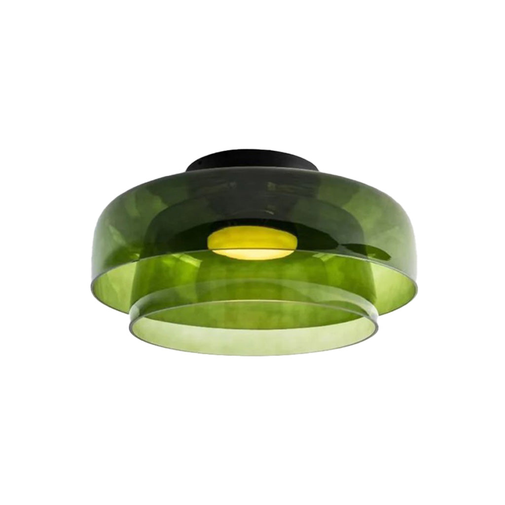 Ceiling Light Glass Multi-Layer Disc 16.5 in Contemporary Living Room Bedroom Dining Room Fixture | Thomler