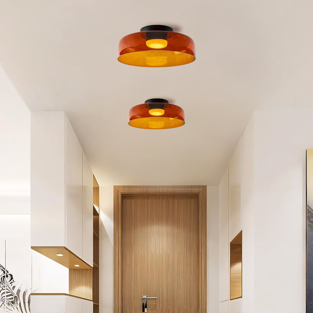 Ceiling Light Glass Multi-Layer Disc 16.5 in Contemporary Living Room Bedroom Dining Room Fixture | Thomler