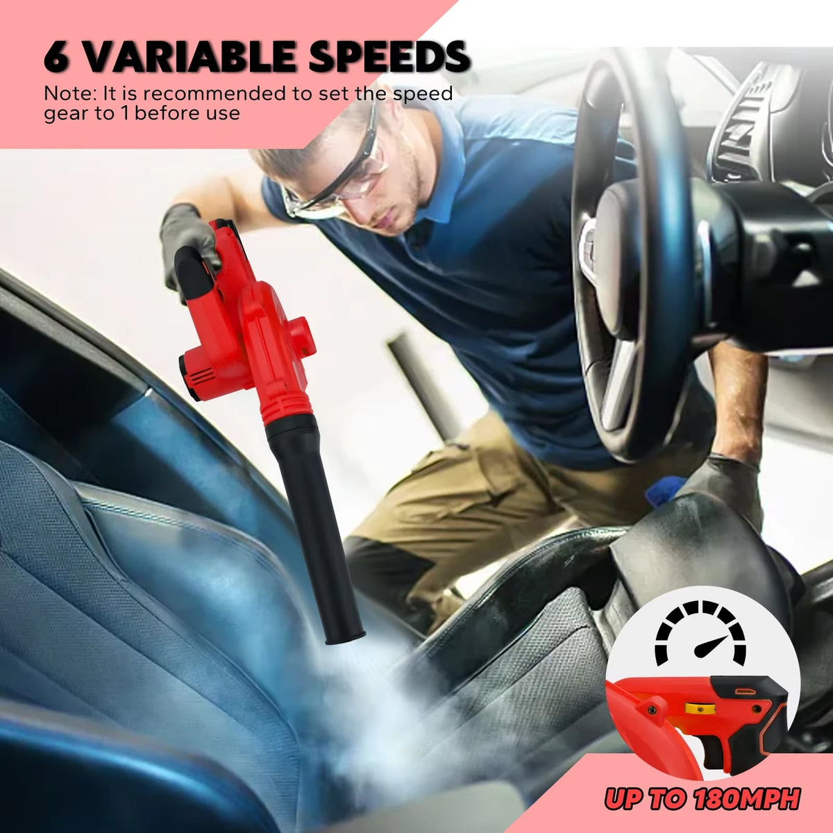 Cordless Brushless Leaf Blower & Vacuum with 18V Battery Compatibility – 6-Speed Handheld Yard Tool for Outdoor Cleaning, Indoor Dusting & | Thomler