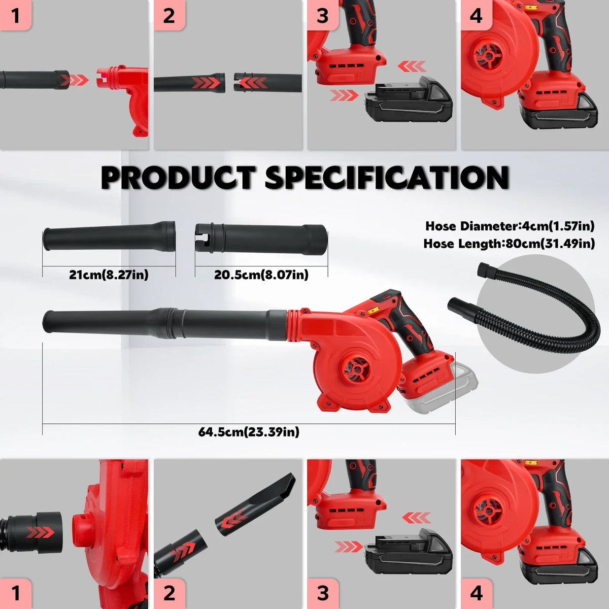 Cordless Brushless Leaf Blower & Vacuum with 18V Battery Compatibility – 6-Speed Handheld Yard Tool for Outdoor Cleaning, Indoor Dusting & | Thomler
