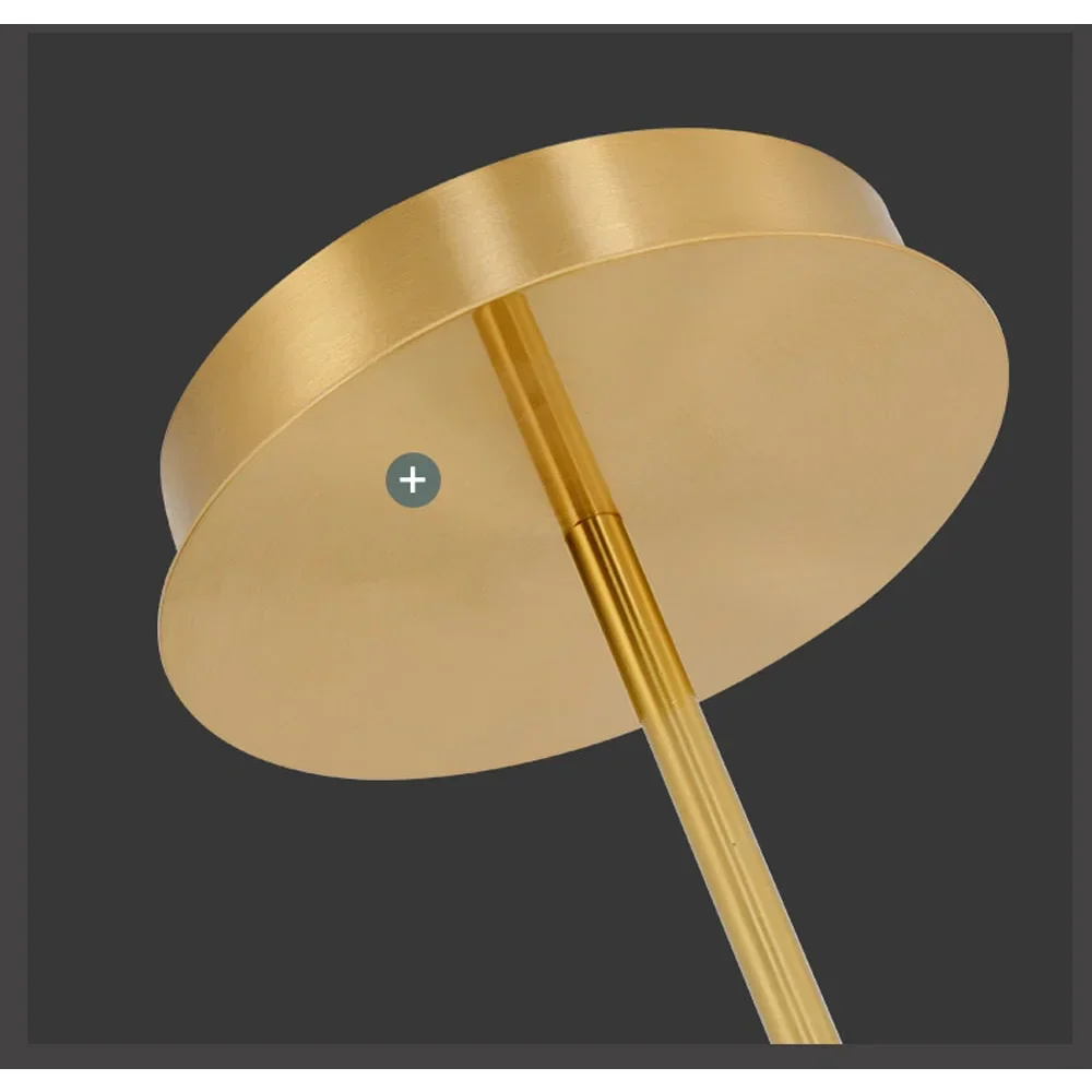 Pendant Light Copper Tube 110.0 cm Gold Dining Room LED Surface Mounted Curved Ceiling Light Minimalist Modern Fixture | Thomler