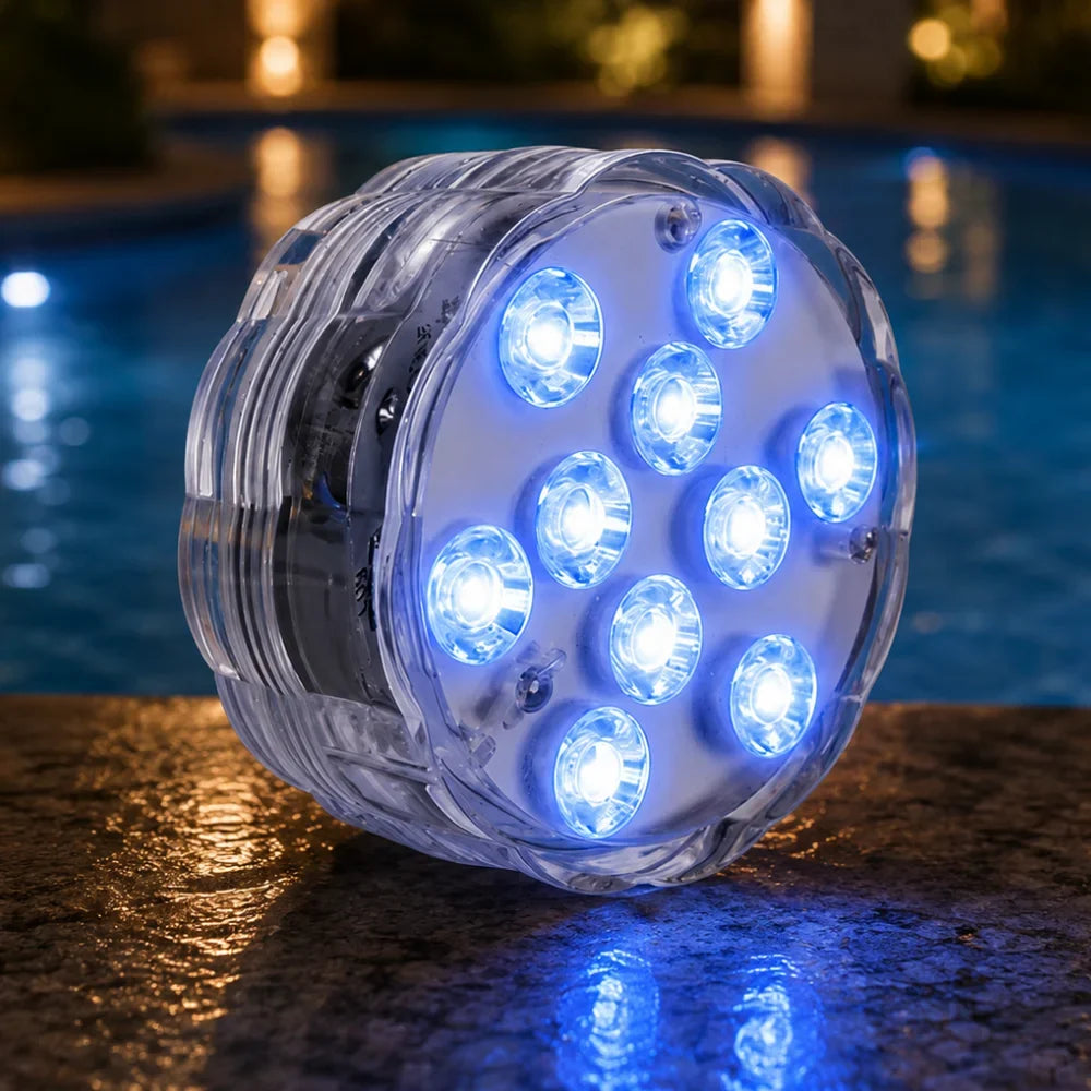 Waterproof RGB Color-Changing Underwater Light with Remote – Battery-Powered Submersible LED for Pools, Aquariums & Hot Tubs | Thomler
