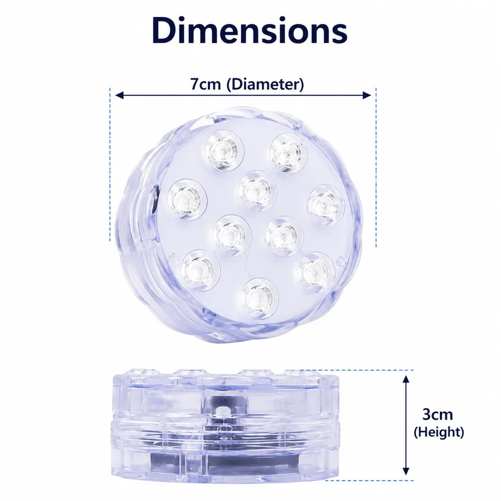Waterproof RGB Color-Changing Underwater Light with Remote – Battery-Powered Submersible LED for Pools, Aquariums & Hot Tubs | Thomler